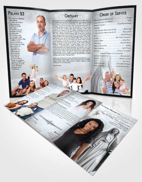 Obituary Template Trifold Brochure Freedom Mary Full of Grace