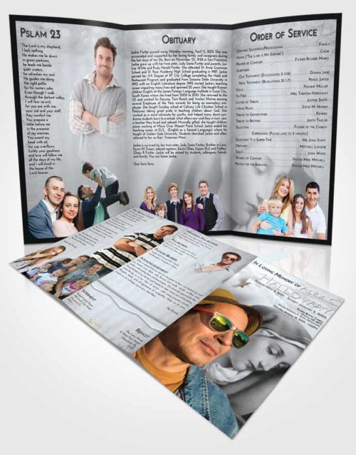 Obituary Template Trifold Brochure Freedom Mary Mother in Heaven