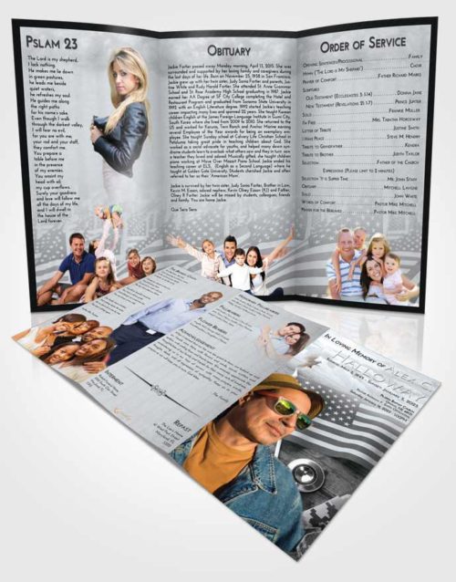 Obituary Template Trifold Brochure Freedom Military Medical