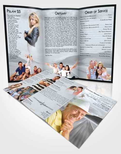 Obituary Template Trifold Brochure Freedom Morning Highway