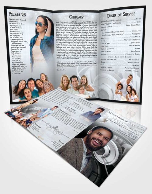 Obituary Template Trifold Brochure Freedom Music Alley
