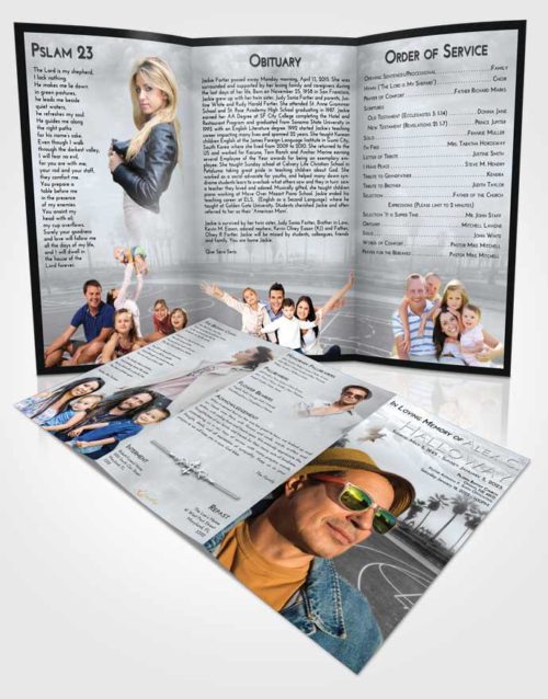 Obituary Template Trifold Brochure Freedom On the Court