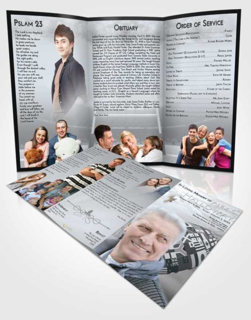 Obituary Template Trifold Brochure Freedom Rugby Passion