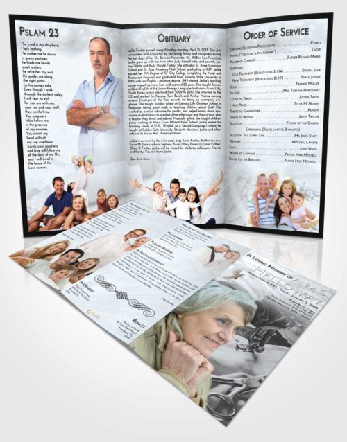 Obituary Template Trifold Brochure Freedom Sewing Love