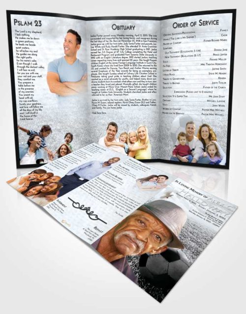 Obituary Template Trifold Brochure Freedom Soccer Journey