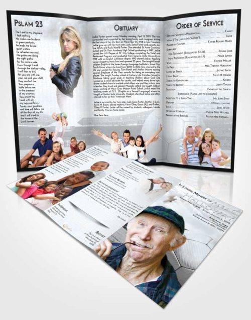 Obituary Template Trifold Brochure Freedom Soccer Love