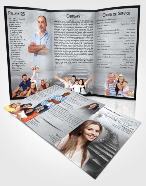 Obituary Template Trifold Brochure Freedom Stairway Above