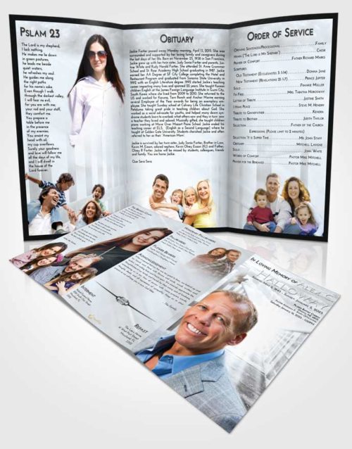 Obituary Template Trifold Brochure Freedom Stairway to Faith