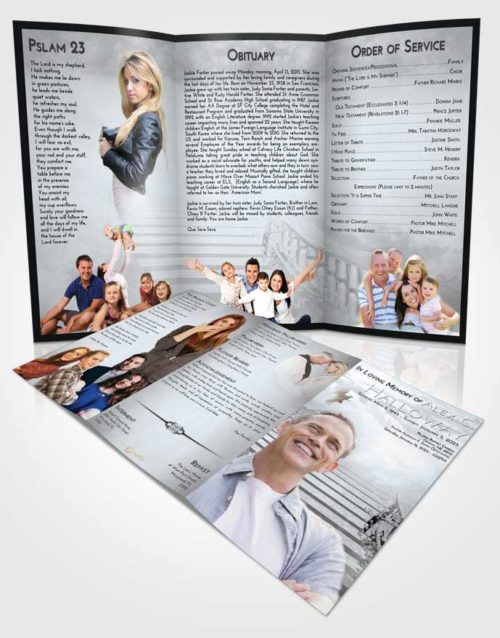 Obituary Template Trifold Brochure Freedom Stairway to Freedom