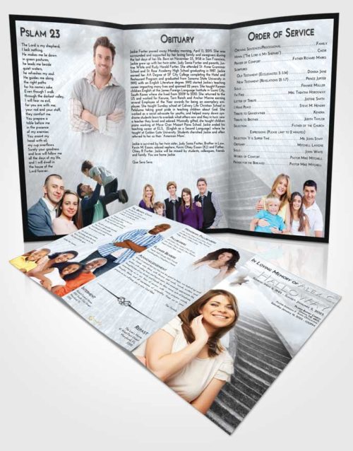 Obituary Template Trifold Brochure Freedom Stairway to Magnificence