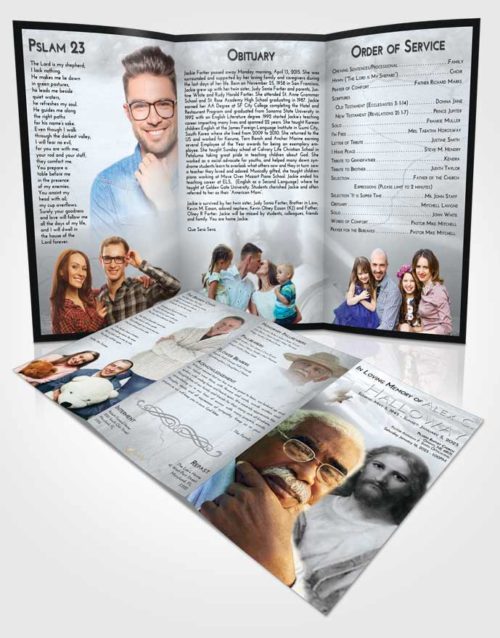 Obituary Template Trifold Brochure Freedom Star of Jesus