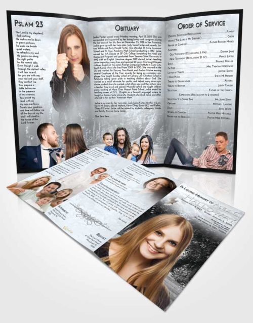 Obituary Template Trifold Brochure Freedom Summer Forest