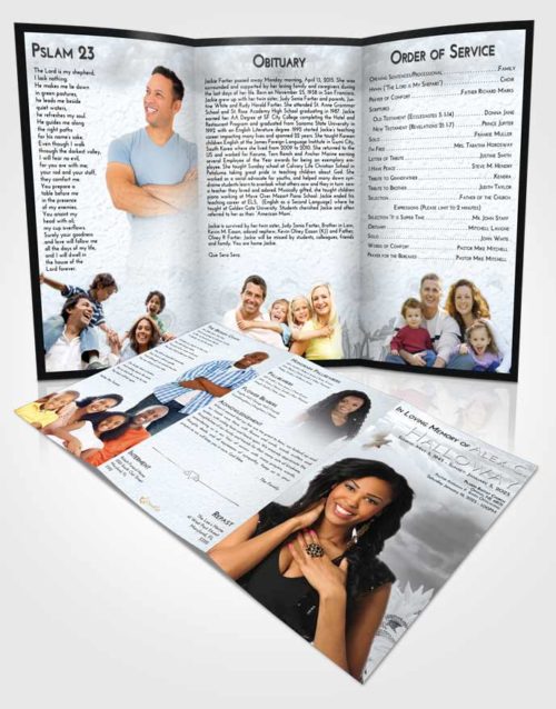Obituary Template Trifold Brochure Freedom Sunflower Bliss