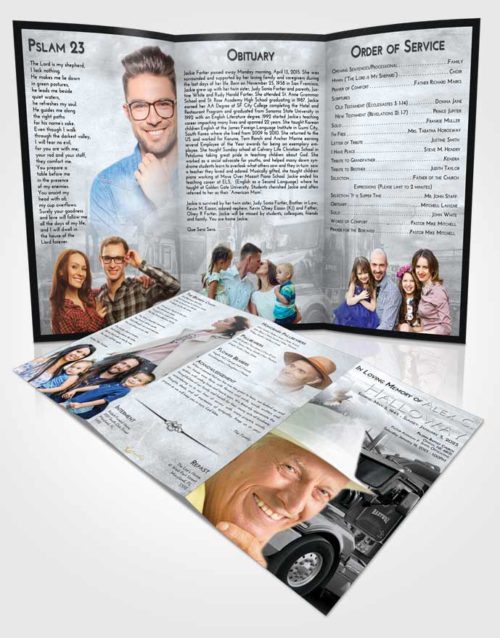 Obituary Template Trifold Brochure Freedom Trucker Days