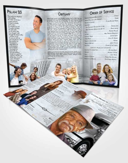 Obituary Template Trifold Brochure Freedom Trucker Hours
