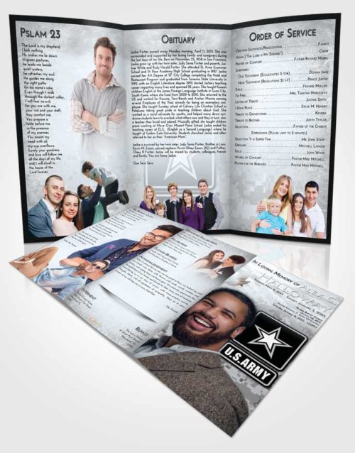Obituary Template Trifold Brochure Freedom United States Army