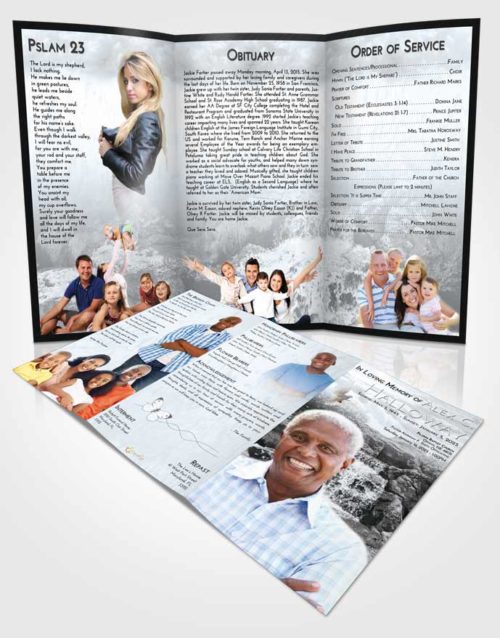 Obituary Template Trifold Brochure Freedom Waterfall Masterpiece