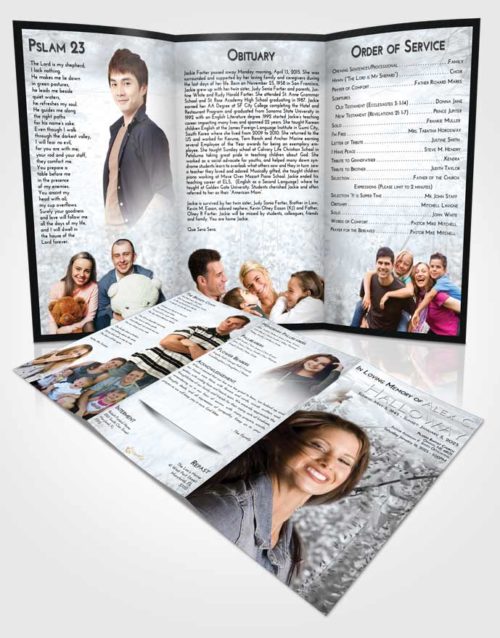 Obituary Template Trifold Brochure Freedom Whispering Flowers