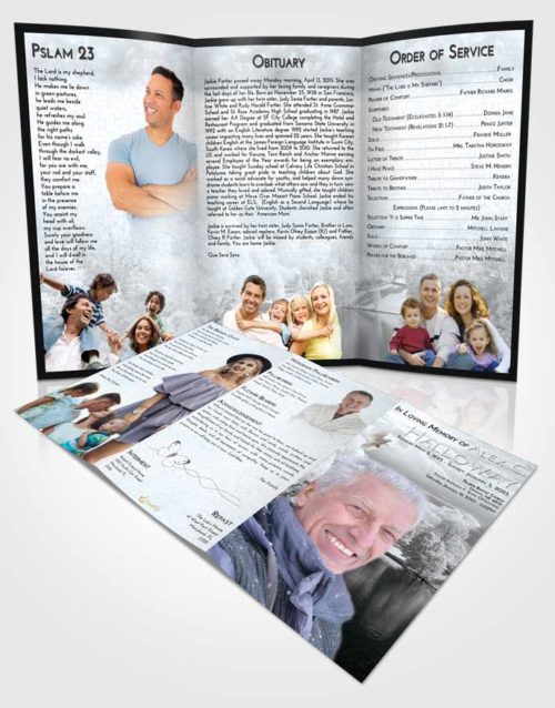 Obituary Template Trifold Brochure Freedom White Winter Park