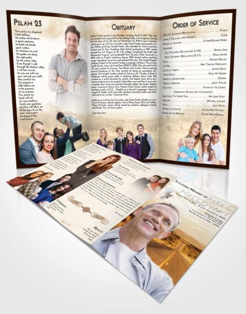 Obituary Template Trifold Brochure Golden Highway Cruise