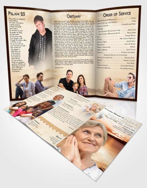 Obituary Template Trifold Brochure Golden Lake Front