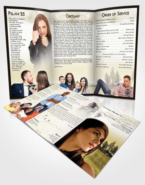 Obituary Template Trifold Brochure Harmony Coral Waters