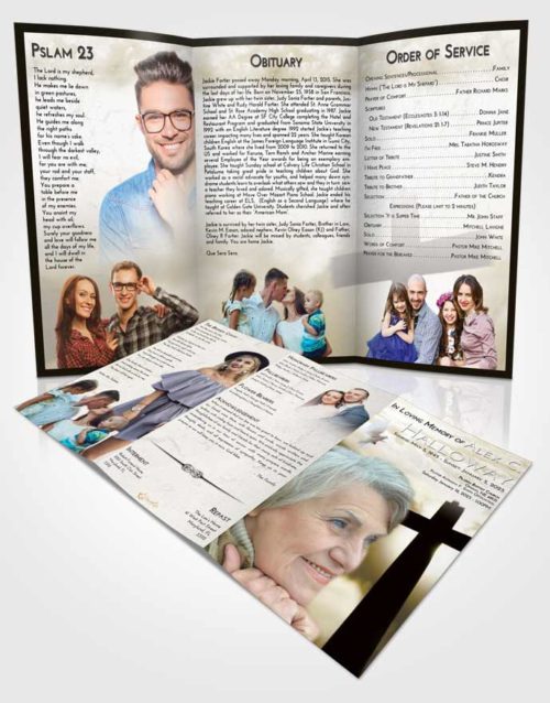Obituary Template Trifold Brochure Harmony Faith in the Cross