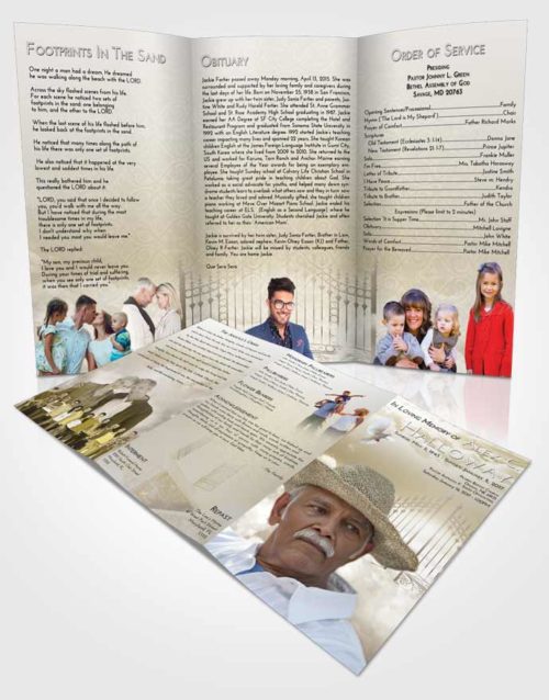 Obituary Template Trifold Brochure Harmony Gates to Heaven