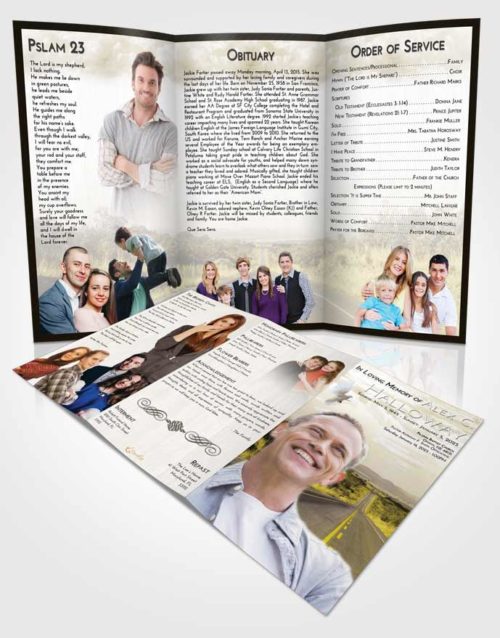 Obituary Template Trifold Brochure Harmony Highway Cruise