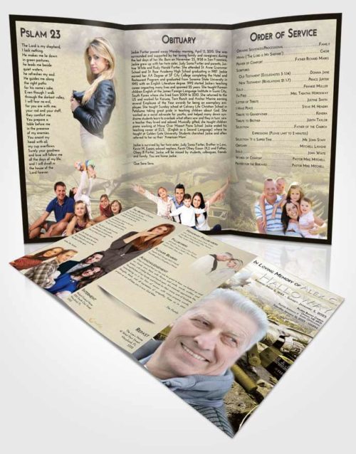 Obituary Template Trifold Brochure Harmony Hunters Life