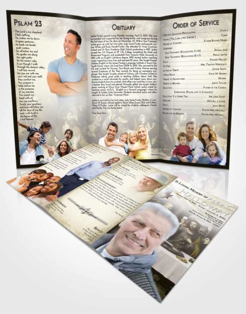 Obituary Template Trifold Brochure Harmony Jesus Last Supper