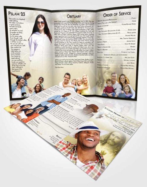 Obituary Template Trifold Brochure Harmony Jesus Love