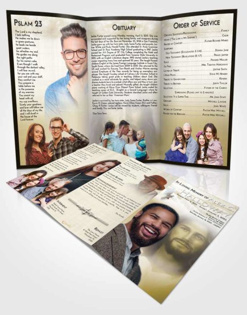 Obituary Template Trifold Brochure Harmony Jesus in Heaven