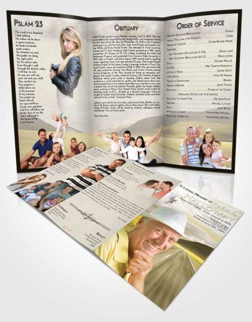 Obituary Template Trifold Brochure Harmony Morning Highway
