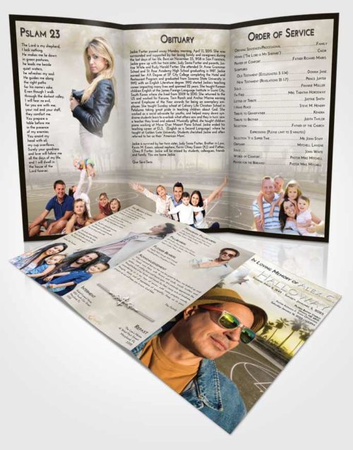 Obituary Template Trifold Brochure Harmony On the Court