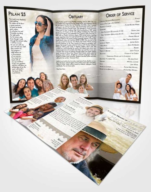 Obituary Template Trifold Brochure Harmony Puck of Honor
