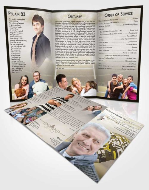 Obituary Template Trifold Brochure Harmony Rugby Passion
