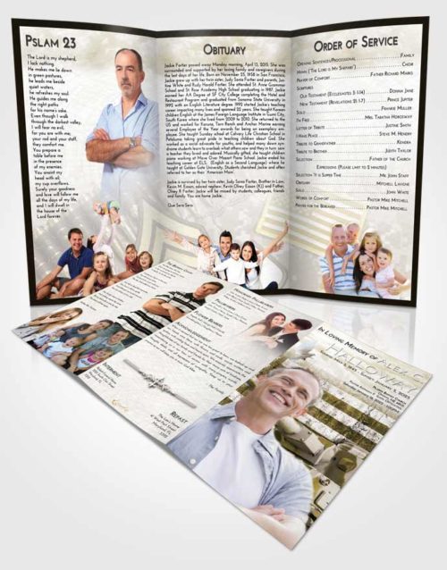 Obituary Template Trifold Brochure Harmony Soldier on Duty