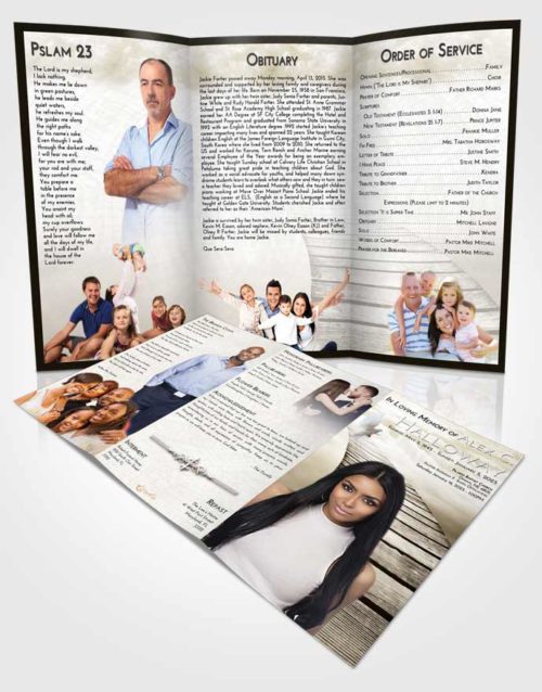 Obituary Template Trifold Brochure Harmony Stairway to Life