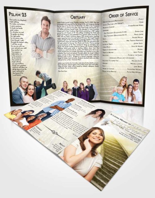 Obituary Template Trifold Brochure Harmony Stairway to Magnificence