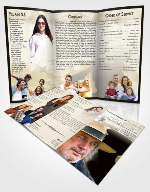 Obituary Template Trifold Brochure Harmony Veterans Sacrifice