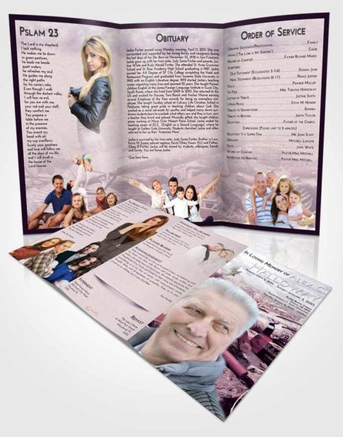 Obituary Template Trifold Brochure Lavender Sunrise Hunters Life