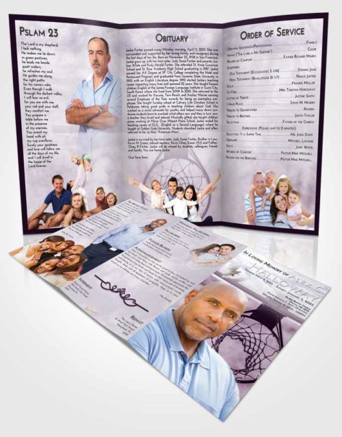 Obituary Template Trifold Brochure Lavender Sunrise In the Hoop