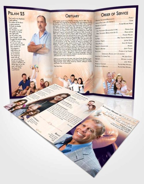 Obituary Template Trifold Brochure Lavender Sunset Boxing Blitz