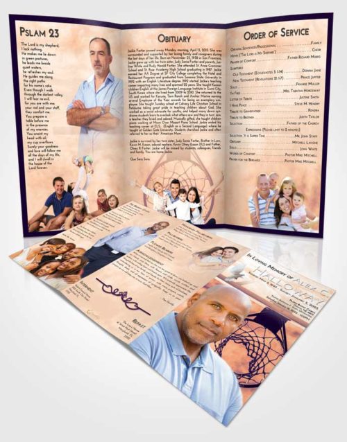 Obituary Template Trifold Brochure Lavender Sunset In the Hoop