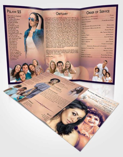 Obituary Template Trifold Brochure Lavender Sunset Lord Krishna Divinity