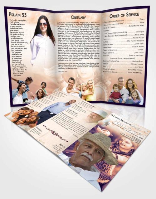 Obituary Template Trifold Brochure Lavender Sunset Lord Shiva Excellence