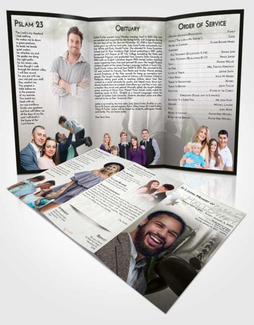 Obituary Template Trifold Brochure Loving Boxing Day