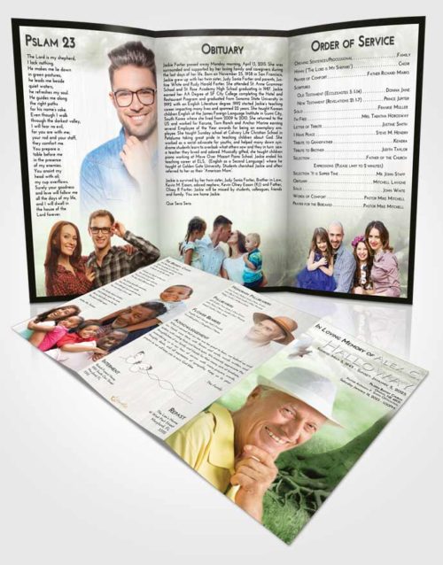Obituary Template Trifold Brochure Loving Deep Roots