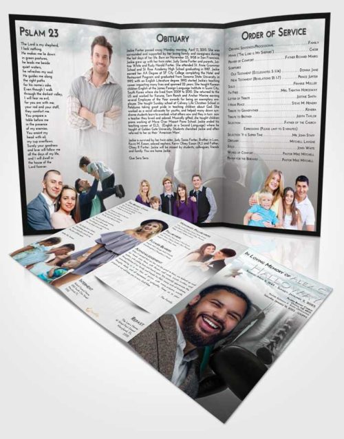 Obituary Template Trifold Brochure Loving Embrace Boxing Day